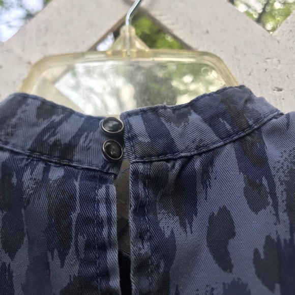 Anthropologie Blue Camo Pleated Dress Womens Size XSmall - Picture 11 of 16